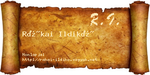 Rákai Ildikó névjegykártya